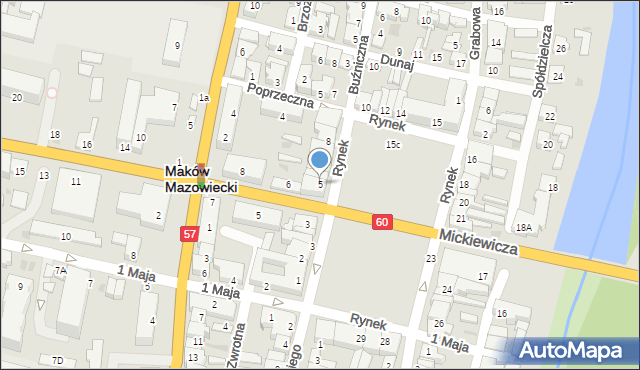 Maków Mazowiecki, Rynek, 5, mapa Maków Mazowiecki
