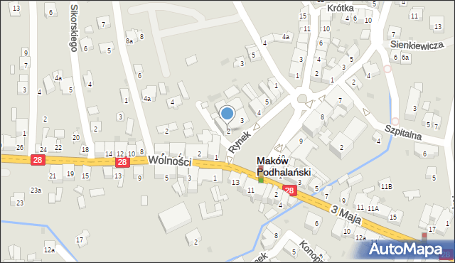 Maków Podhalański, Rynek, 2, mapa Maków Podhalański