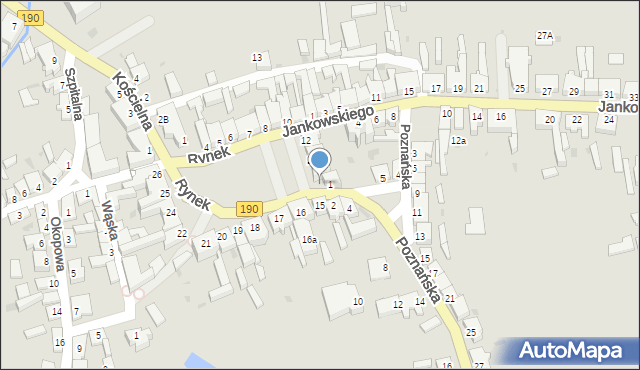 Margonin, Rynek, 14A, mapa Margonin