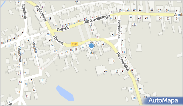 Margonin, Rynek, 16a, mapa Margonin