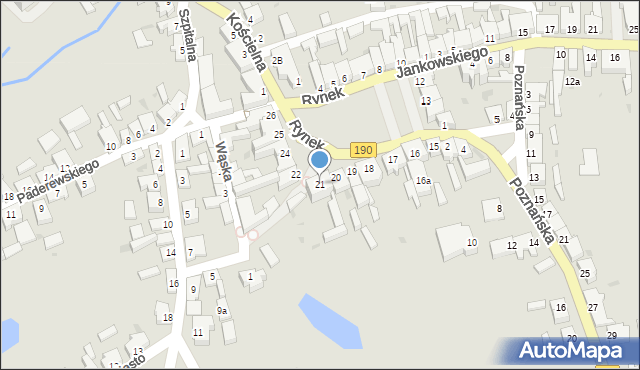 Margonin, Rynek, 21, mapa Margonin