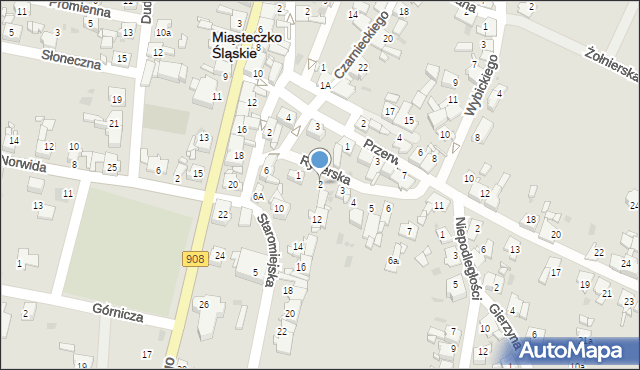 Miasteczko Śląskie, Rycerska, 2, mapa Miasteczko Śląskie