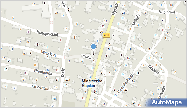 Miasteczko Śląskie, Rynek, 4, mapa Miasteczko Śląskie