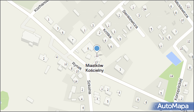 Miastków Kościelny, Rynek, 11, mapa Miastków Kościelny