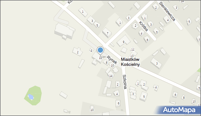 Miastków Kościelny, Rynek, 12, mapa Miastków Kościelny