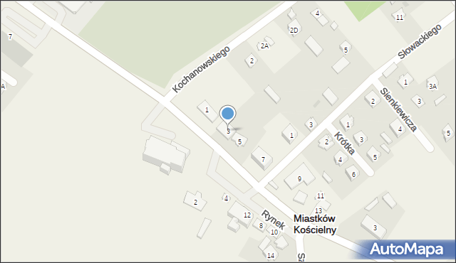 Miastków Kościelny, Rynek, 3, mapa Miastków Kościelny