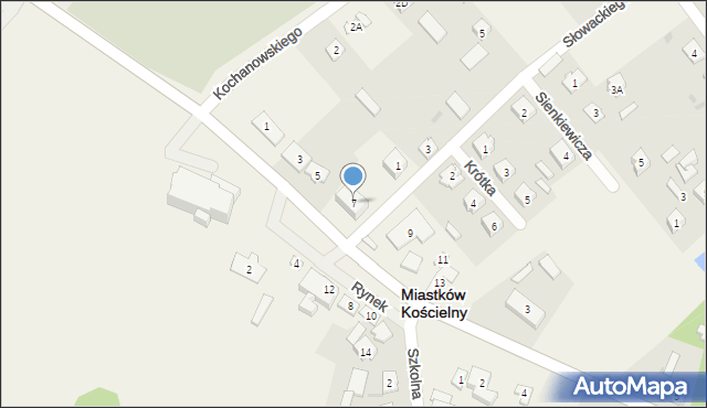 Miastków Kościelny, Rynek, 7, mapa Miastków Kościelny