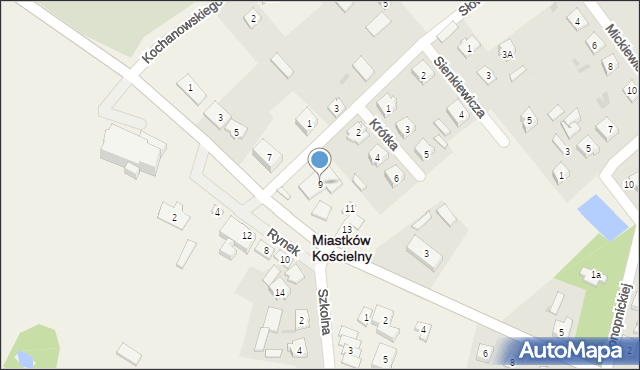 Miastków Kościelny, Rynek, 9, mapa Miastków Kościelny