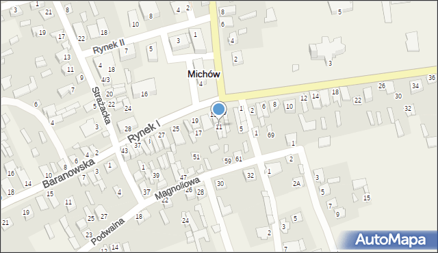Michów, Rynek I, 11, mapa Michów