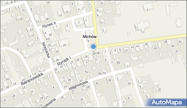 Michów, Rynek I, 13, mapa Michów