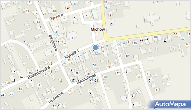 Michów, Rynek I, 17, mapa Michów