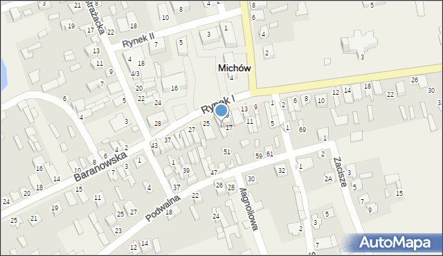 Michów, Rynek I, 23, mapa Michów