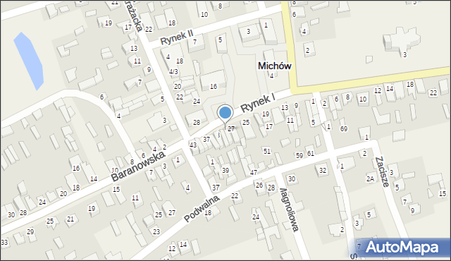 Michów, Rynek I, 29, mapa Michów