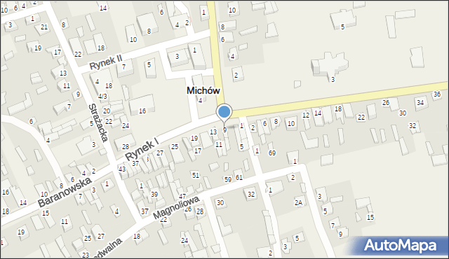 Michów, Rynek I, 9, mapa Michów