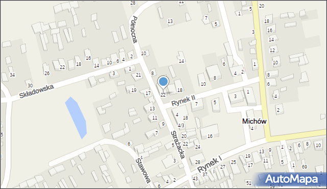 Michów, Rynek II, 22, mapa Michów