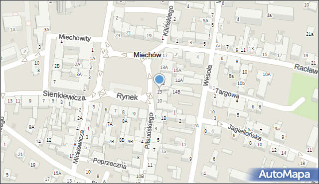 Miechów, Rynek, 13, mapa Miechów