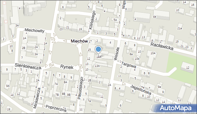 Miechów, Rynek, 14A, mapa Miechów