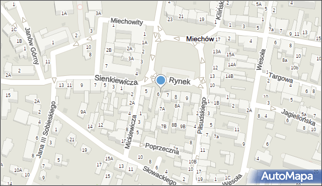 Miechów, Rynek, 6A, mapa Miechów