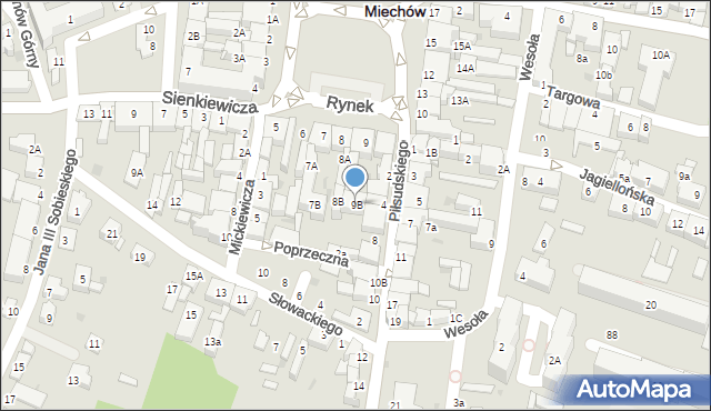 Miechów, Rynek, 9B, mapa Miechów