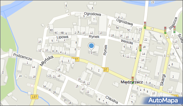 Międzyrzecz, Rynek, 1, mapa Międzyrzecz