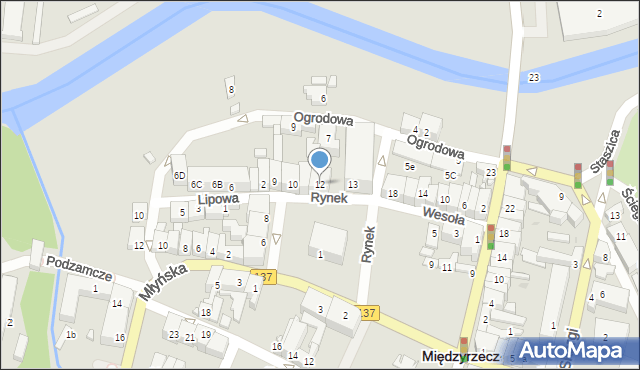 Międzyrzecz, Rynek, 12, mapa Międzyrzecz