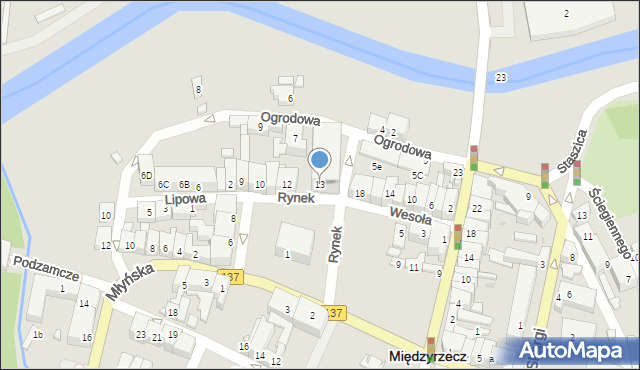 Międzyrzecz, Rynek, 13, mapa Międzyrzecz