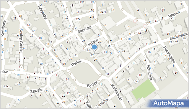 Mielec, Rynek, 27a, mapa Mielca