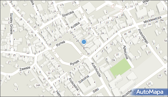 Mielec, Rynek, 32, mapa Mielca