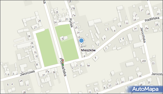 Mieszków, Rynek, 10, mapa Mieszków