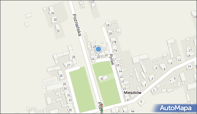 Mieszków, Rynek, 22, mapa Mieszków