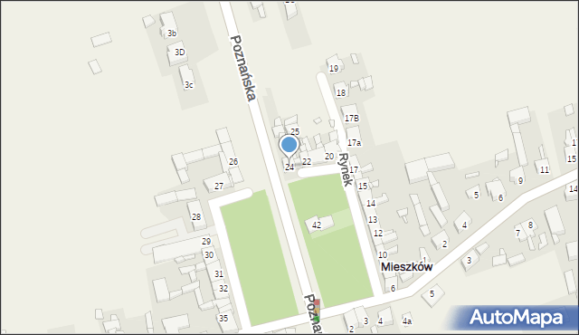 Mieszków, Rynek, 24, mapa Mieszków