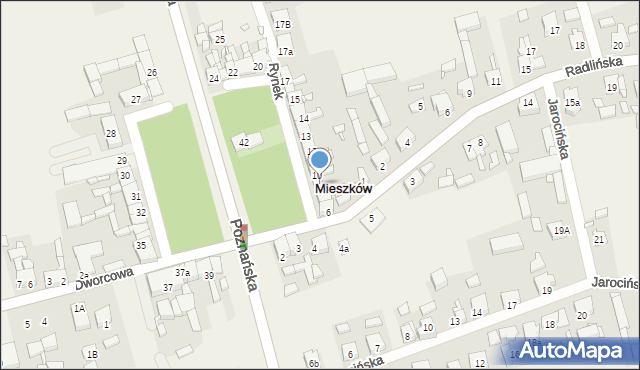 Mieszków, Rynek, 9, mapa Mieszków