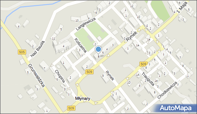 Młynary, Rynek, 6, mapa Młynary