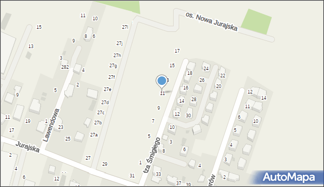 Modlnica, Rydza Śmigłego, 11, mapa Modlnica