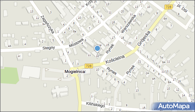Mogielnica, Rynek, 12, mapa Mogielnica