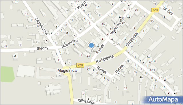 Mogielnica, Rynek, 13, mapa Mogielnica