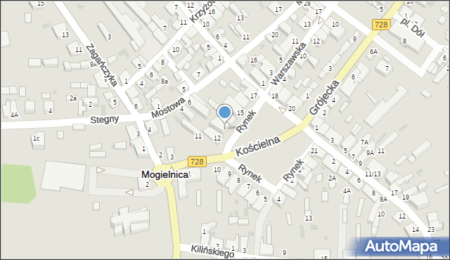 Mogielnica, Rynek, 13, mapa Mogielnica