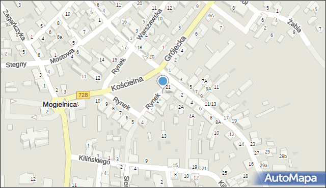 Mogielnica, Rynek, 22, mapa Mogielnica