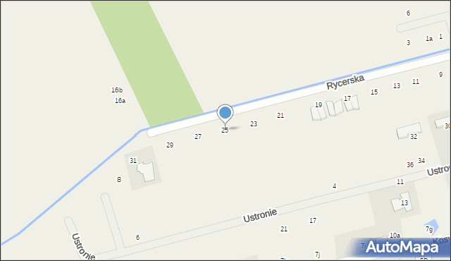 Mroków, Rycerska, 25, mapa Mroków