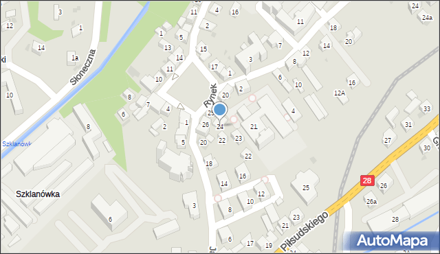 Mszana Dolna, Rynek, 24, mapa Mszana Dolna