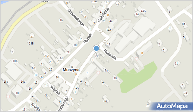 Muszyna, Rynek, 11, mapa Muszyna