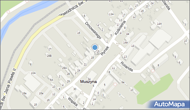 Muszyna, Rynek, 17, mapa Muszyna