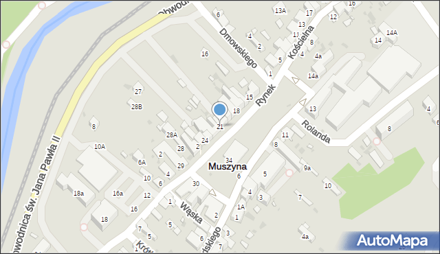 Muszyna, Rynek, 21, mapa Muszyna