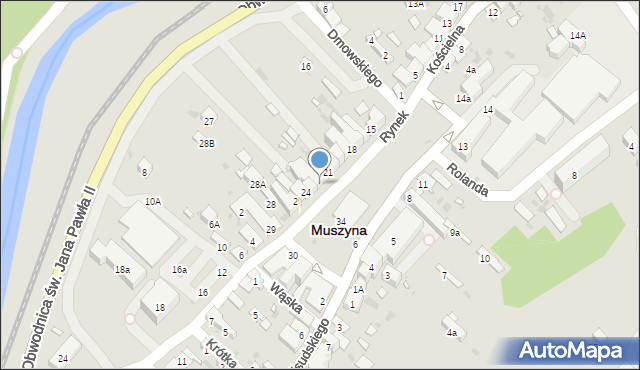 Muszyna, Rynek, 22, mapa Muszyna