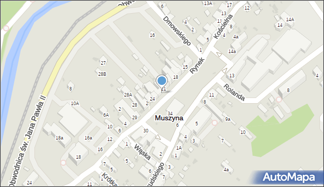 Muszyna, Rynek, 23, mapa Muszyna