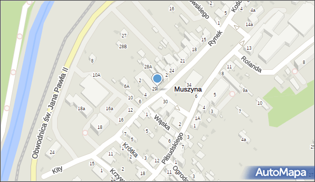 Muszyna, Rynek, 33, mapa Muszyna