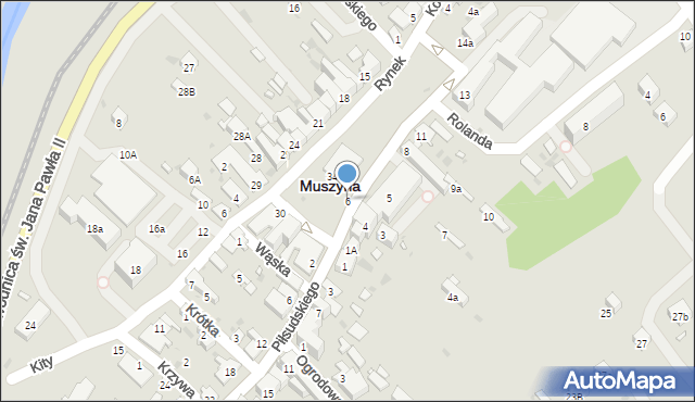 Muszyna, Rynek, 6, mapa Muszyna