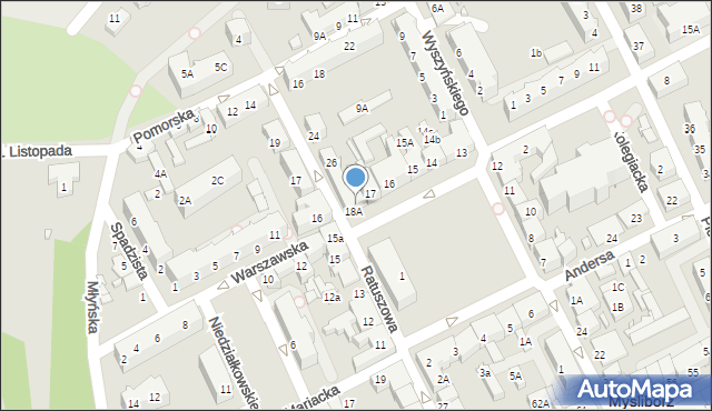 Myślibórz, Rynek Jana Pawła II, 18, mapa Myślibórz