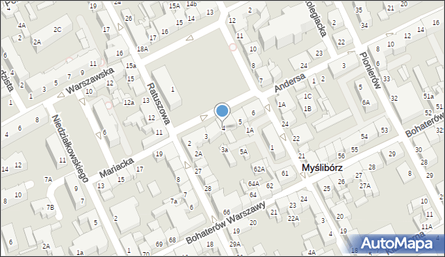 Myślibórz, Rynek Jana Pawła II, 4, mapa Myślibórz