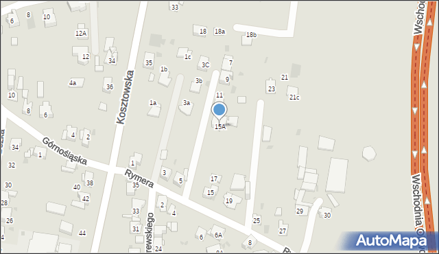 Mysłowice, Rymera Józefa, 15A, mapa Mysłowice